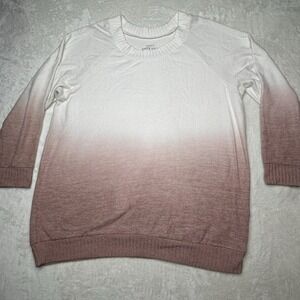 Torrid Super Soft Plush Women 2X Pink Ombre Long Sleeve Tunic Round Neck Sweater